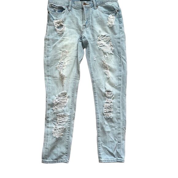 Lucky Brand Sienna Cigarette Light Wash Ripped Distressed Denim Jeans | Size 2 - Picture 1 of 8